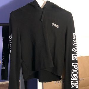 ⭐ VICTORIA SECRET cropped black hoodie